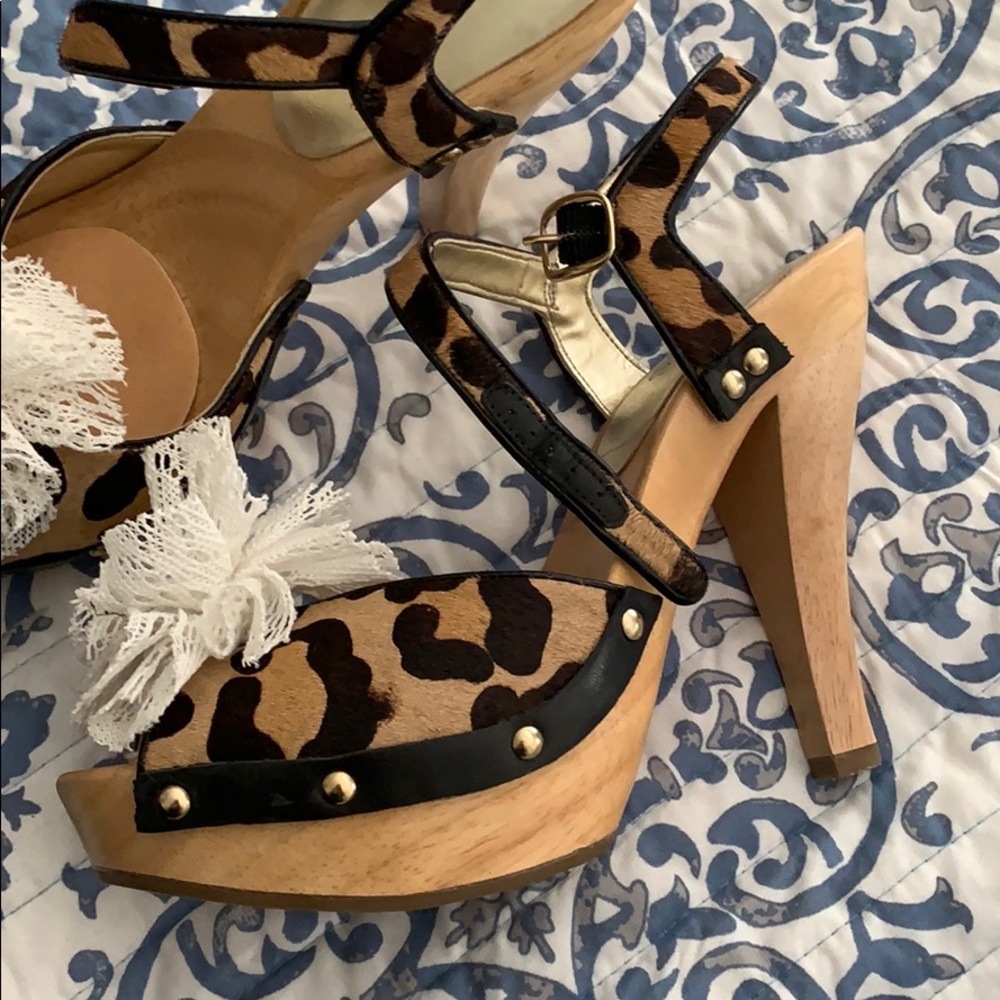 Guess Animal Hair Heels Sandals